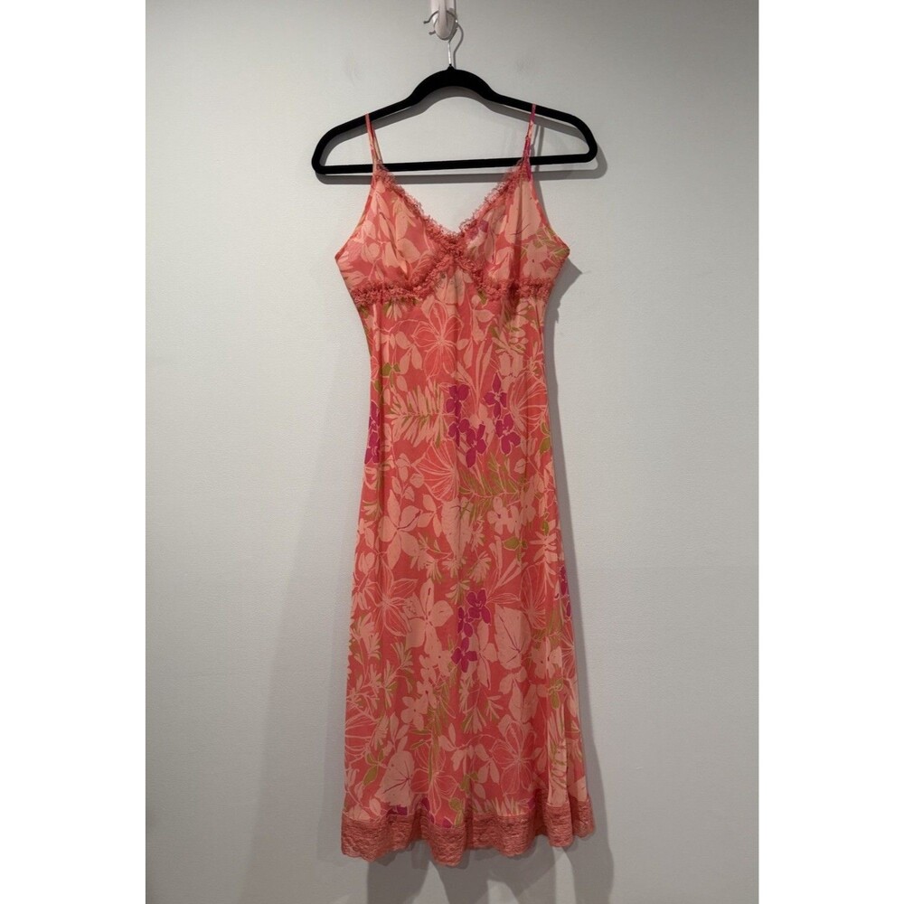 Vintage Y2K Jones New York Midi Dress Medium Floral Romantic Fairy Tropical Twee